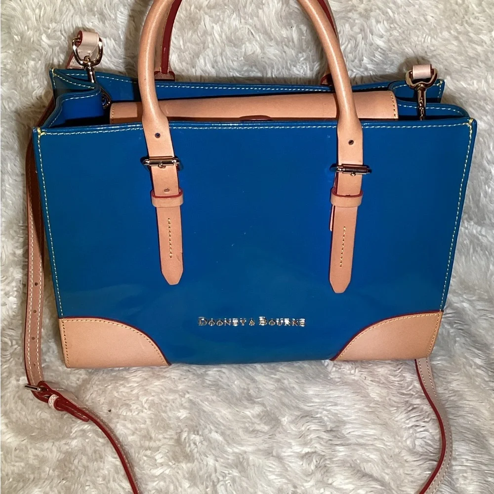 Dooney & Bourke Janine Blue patent leather satchel bag